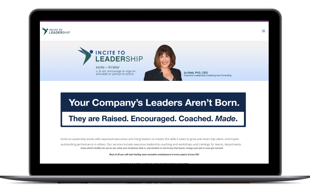 Prior Incite to Leadership website work for Jo Ilfeld